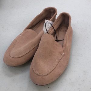 Pink suede loafers. NWT